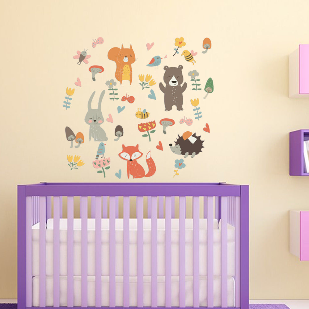 Whimsical Forest Animal Party Wall Stickers for Kids Room Decor