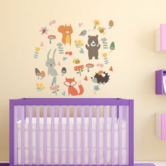 Whimsical Forest Animal Party Wall Stickers for Kids Room Decor