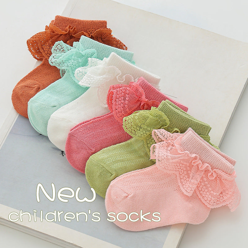 6pcs Girls Lace Ruffled Princess Socks Breathable Comfy Toddlers Children s Sock