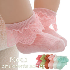 6pcs Girls Lace Ruffled Princess Socks Breathable Comfy Toddlers Children s Sock