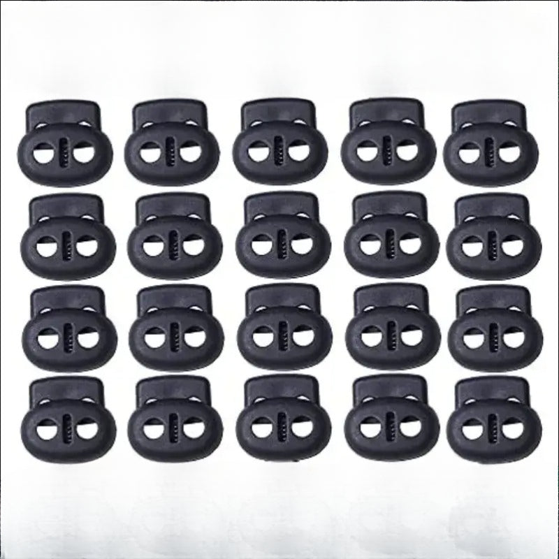 30pcs Plastic Cord Locks Double Hole Cord Stops Fastener Toggles for Paracord