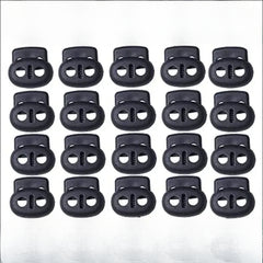 30pcs Plastic Cord Locks Double Hole Cord Stops Fastener Toggles for Paracord