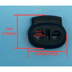 30pcs Plastic Cord Locks Double Hole Cord Stops Fastener Toggles for Paracord