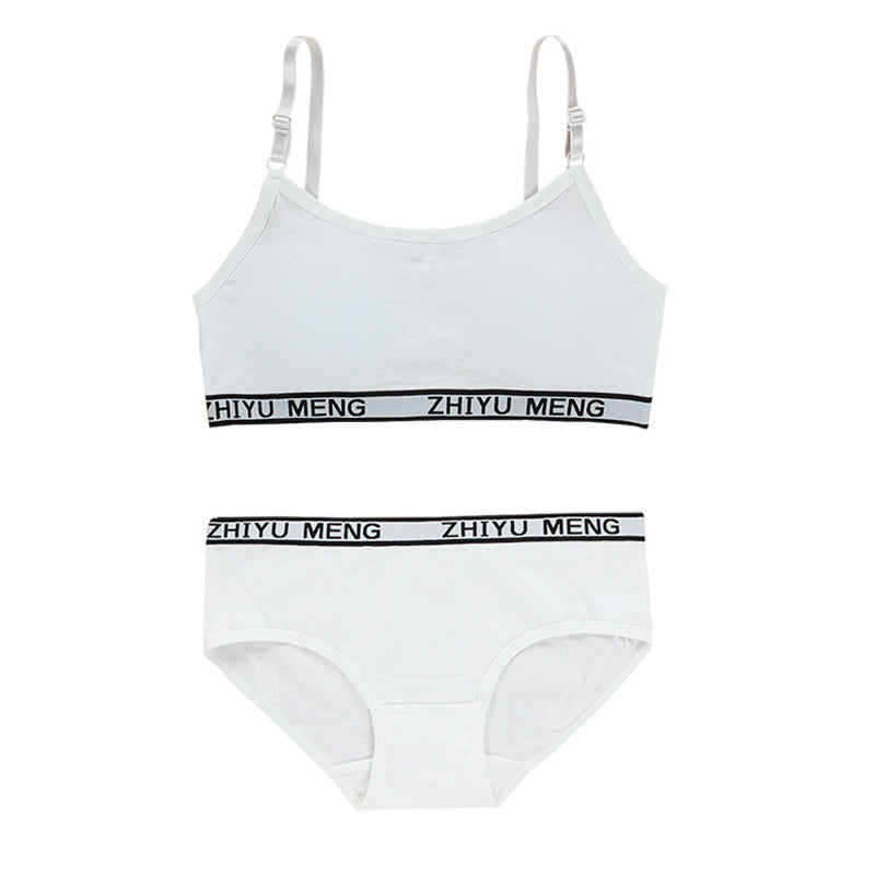 Girls Cotton Padded Training Bra Panties Set