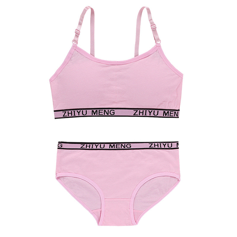 Girls Cotton Padded Training Bra Panties Set