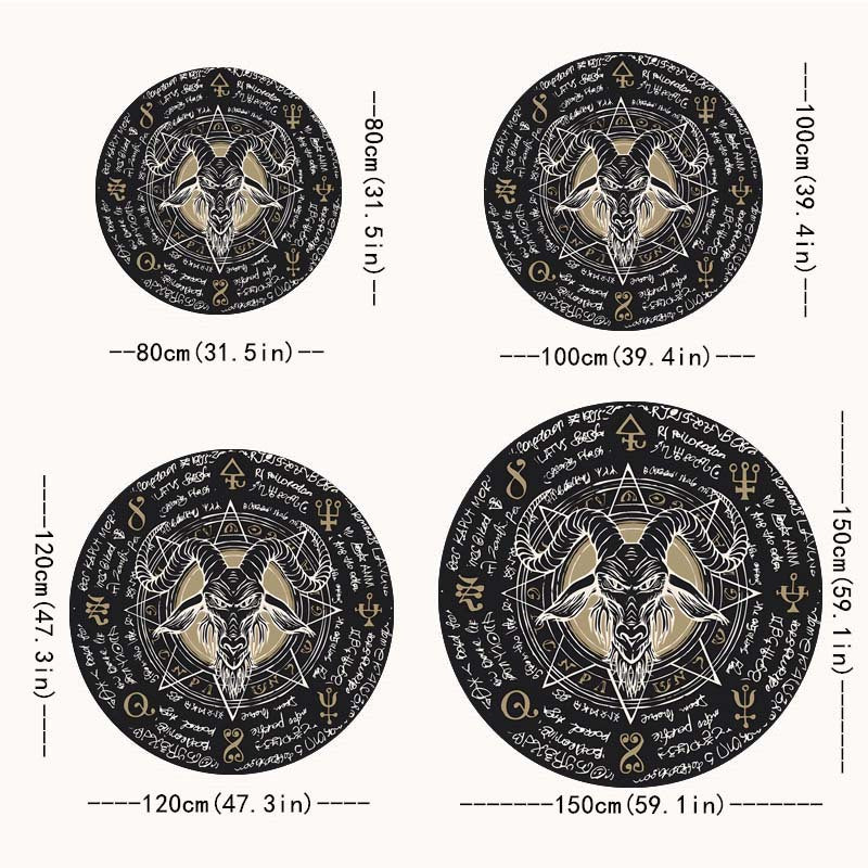 Satanic Goat Pattern Round Carpet for Halloween Christmas Party