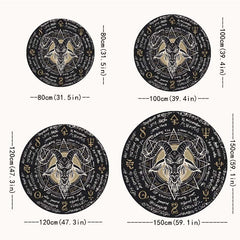 Satanic Goat Pattern Round Carpet for Halloween Christmas Party