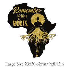 2pcs Golden Remember Your Roots Iron On Heat Transfer For Clothing