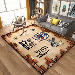 3D Printing Barbershop Pattern Christmas Carpet Door Floor Mat