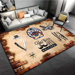 3D Printing Barbershop Pattern Christmas Carpet Door Floor Mat