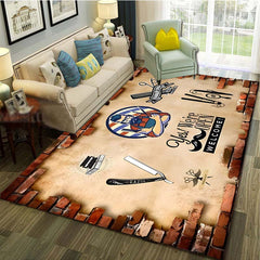 3D Printing Barbershop Pattern Christmas Carpet Door Floor Mat