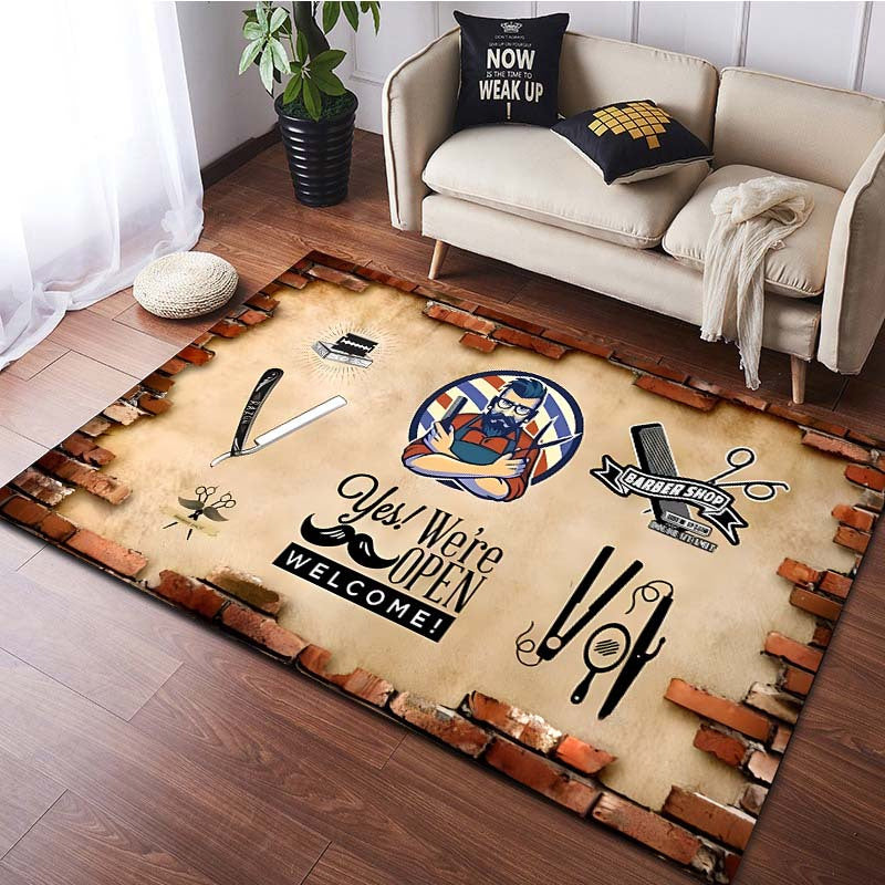 3D Printing Barbershop Pattern Christmas Carpet Door Floor Mat