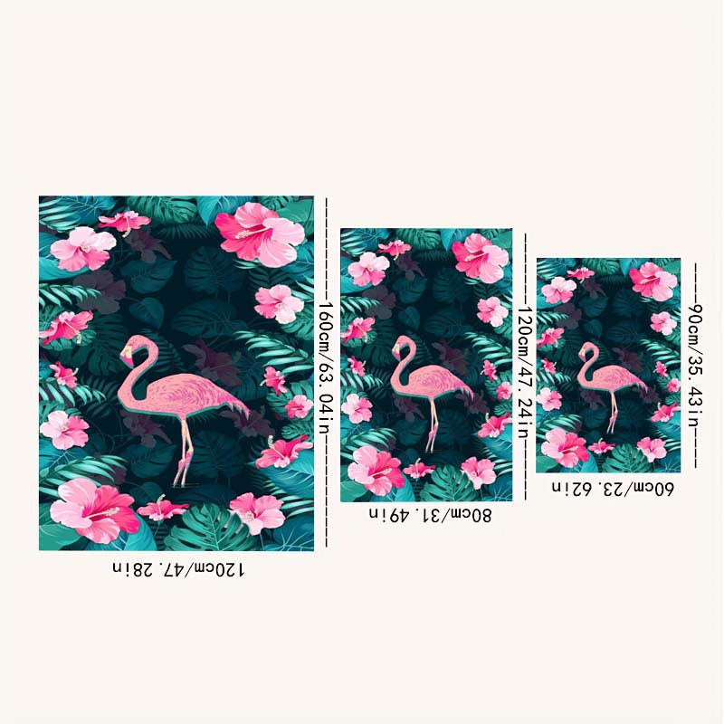 Flamingo Flower Pattern Carpet Christmas Door Floor Mat Non-slip Rug