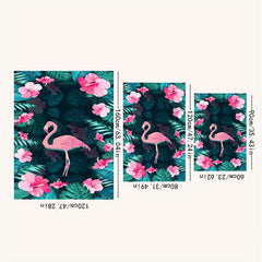 Flamingo Flower Pattern Carpet Christmas Door Floor Mat Non-slip Rug