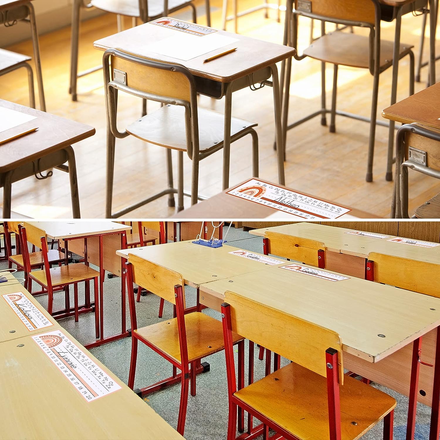 Boho Rainbow Name Plates for Students Desks