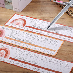 Boho Rainbow Name Plates for Students Desks
