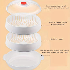 Microwave Steamer With Lid Vegetable Drain Steamer