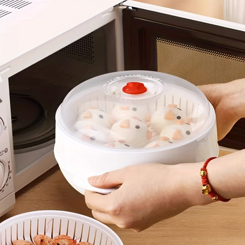 Microwave Steamer With Lid Vegetable Drain Steamer