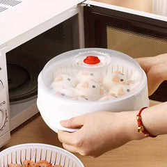 Microwave Steamer With Lid Vegetable Drain Steamer