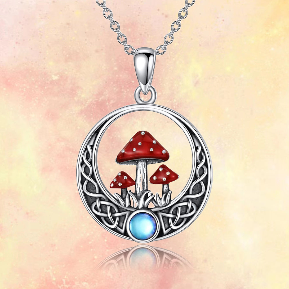 Red Mushroom Pendant Necklace For Girls Children, Gift for Birthday or Christmas