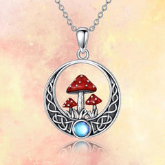 Red Mushroom Pendant Necklace For Girls Children, Gift for Birthday or Christmas