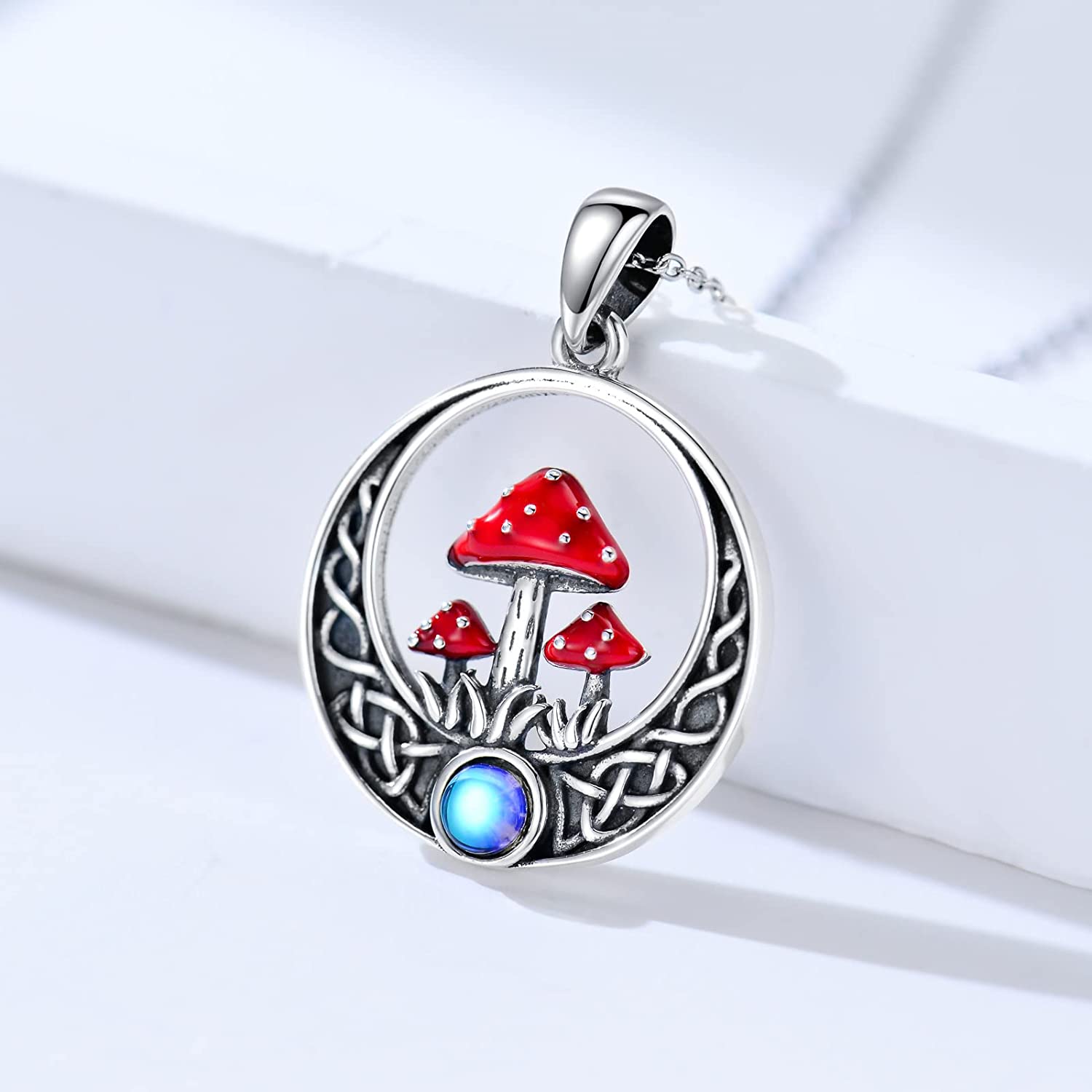 Red Mushroom Pendant Necklace For Girls Children, Gift for Birthday or Christmas