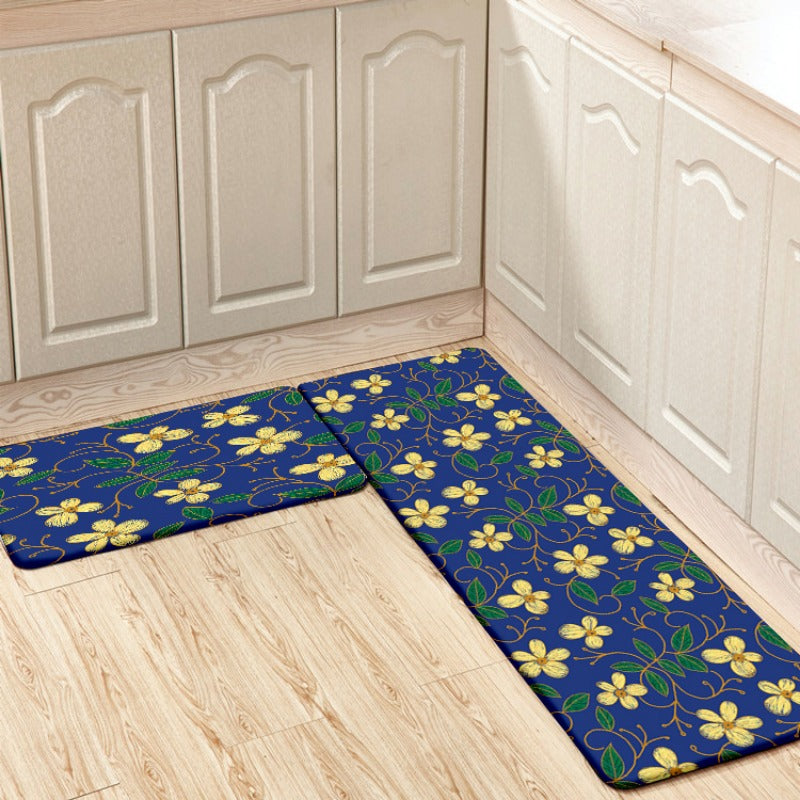 Flower Pattern Kitchen Runner Rug Floor Mat Water Absorbing Farmhouse Home Decor