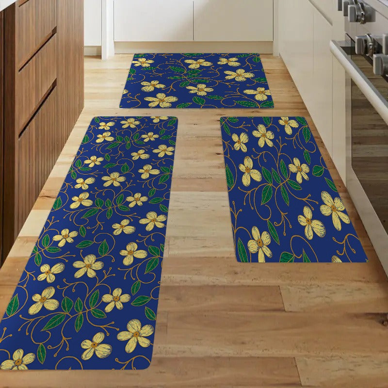 Flower Pattern Kitchen Runner Rug Floor Mat Water Absorbing Farmhouse Home Decor