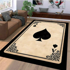 Christmas Poker Pattern Floor Mat Non-slip Living Room Decor Rug