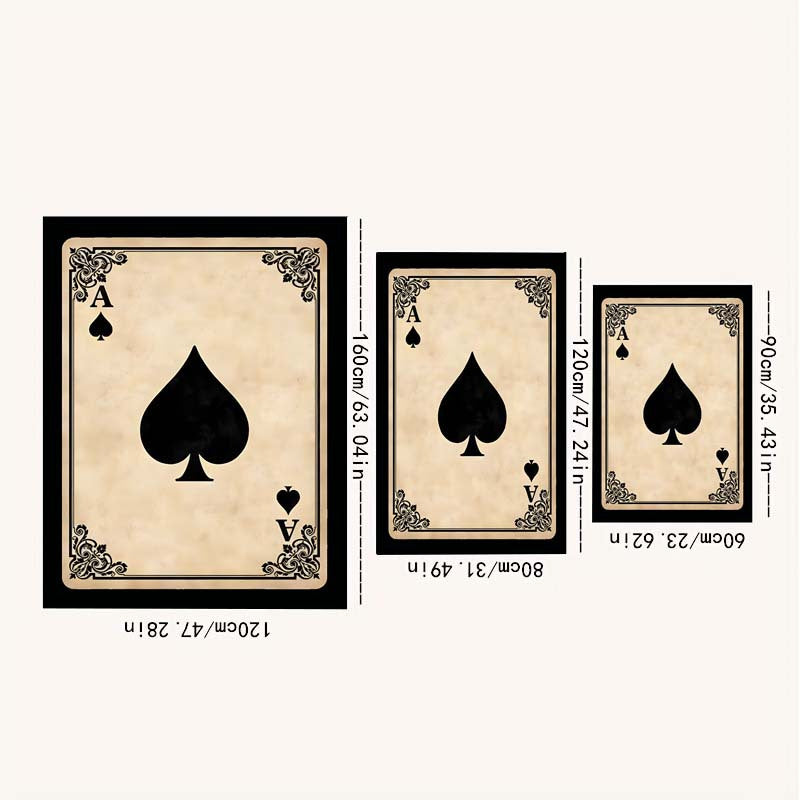Christmas Poker Pattern Floor Mat Non-slip Living Room Decor Rug
