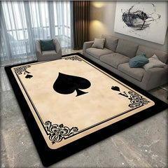 Christmas Poker Pattern Floor Mat Non-slip Living Room Decor Rug
