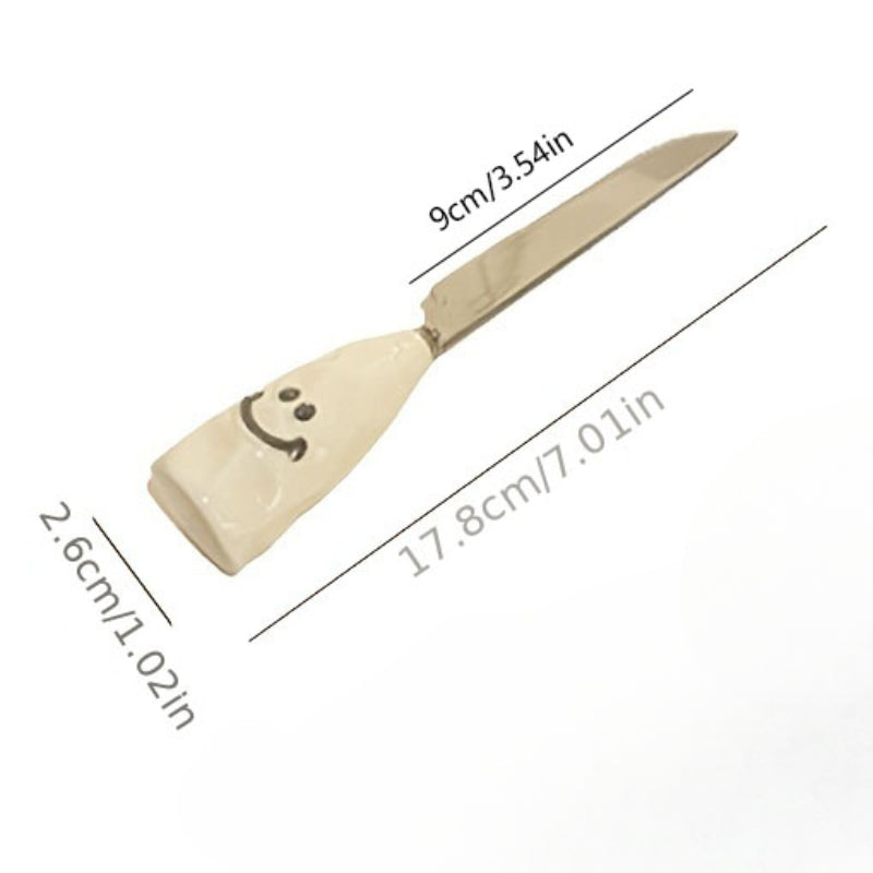 Kids Stainless Steel Fork & Spoon w/ Ceramic Handle Tableware