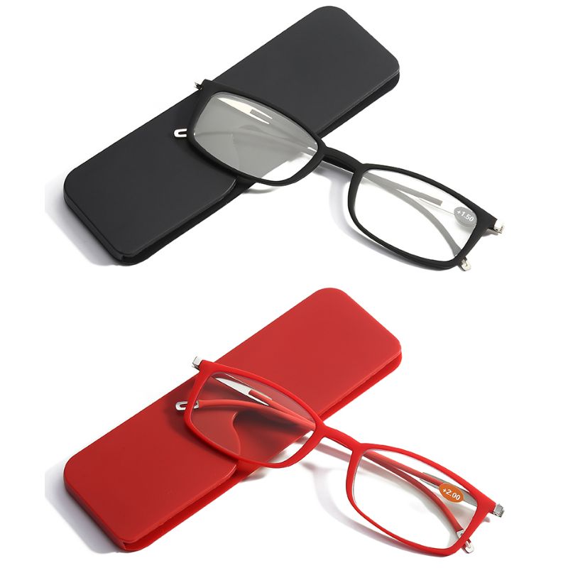 Metal Frame Reading Glasses with Case - Presbyopia Correction