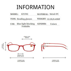 Metal Frame Reading Glasses with Case - Presbyopia Correction