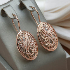 Geometric Vintage Cutout Pattern Earrings Golden Party Jewelry