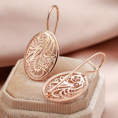 Geometric Vintage Cutout Pattern Earrings Golden Party Jewelry