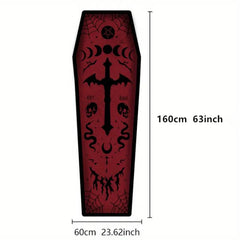 Dark Gothic Clown Skull Coffin Death Rug