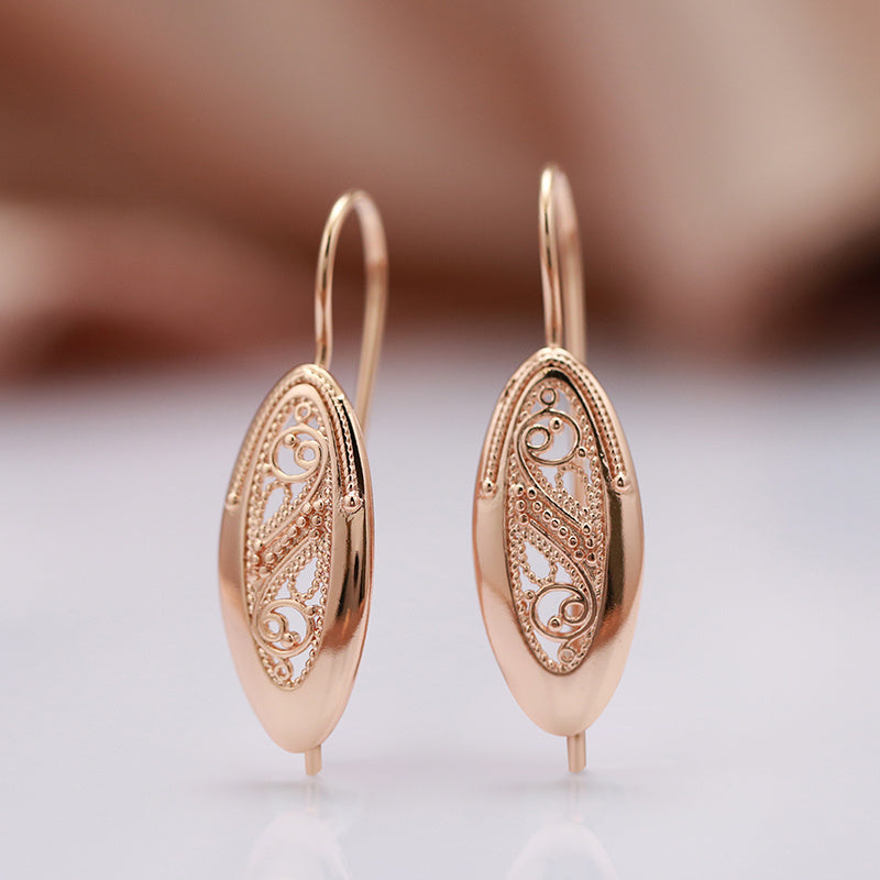 Vintage Cutout Pattern Earrings Golden Daily Party Jewelry