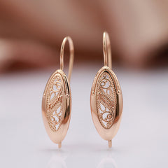 Vintage Cutout Pattern Earrings Golden Daily Party Jewelry