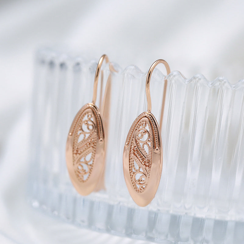 Vintage Cutout Pattern Earrings Golden Daily Party Jewelry