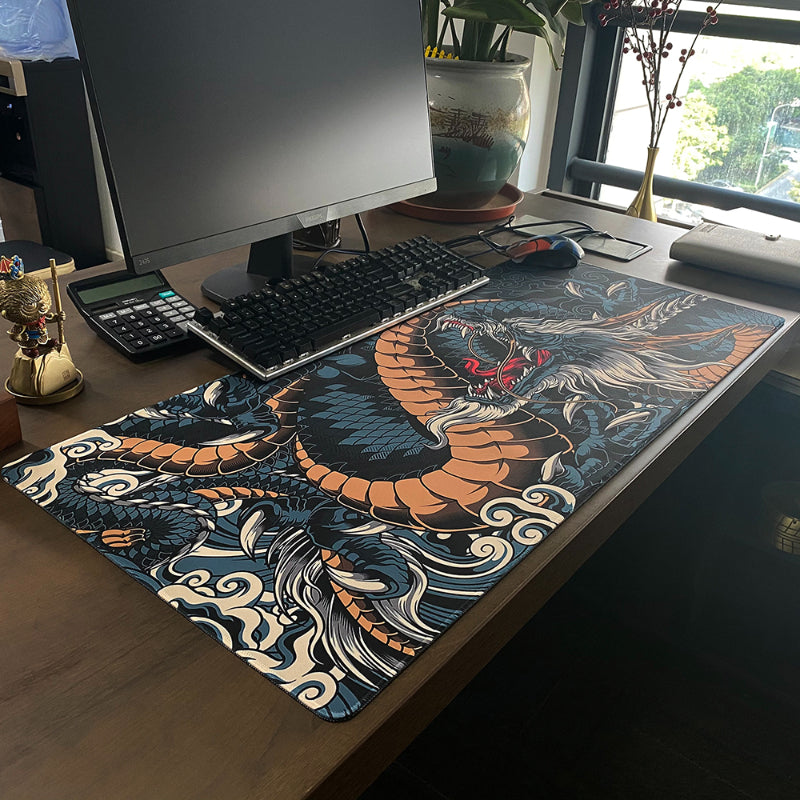 Japanese Dragon Large Game Mouse Pad Office Computer Keyboard Mousepad