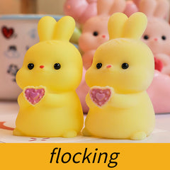 6pcs Easter Bunny Flocking Rabbit Doll Creative Animal Toy Home Decoration