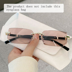 Girl's Rimless Sunglasses with Pressure-resistant Case