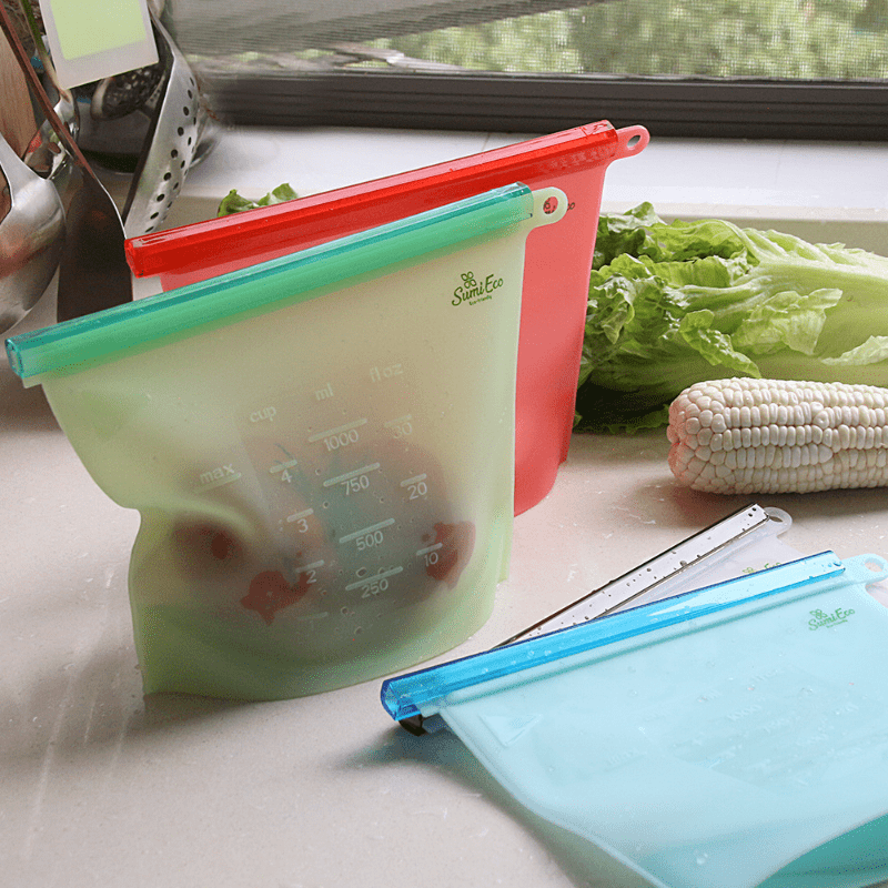 4pcs Silicone Preservation Bags Refrigerator Special Sealing Bag Food Storage