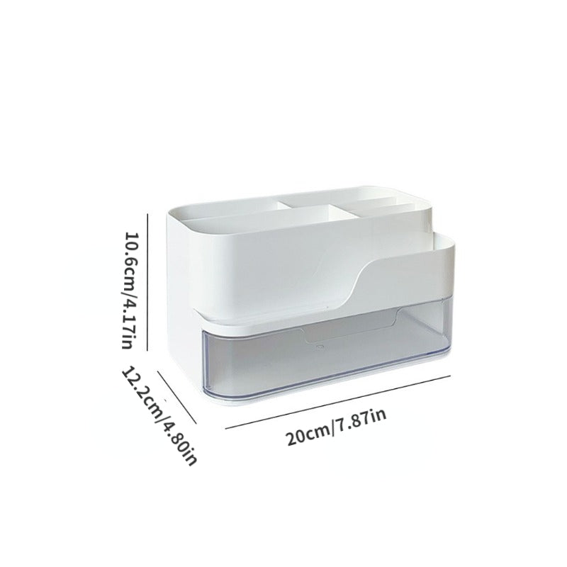 Desktop Storage Box with Compartment and Drawer - Multifunctional Organizer