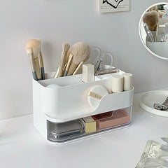 Desktop Storage Box with Compartment and Drawer - Multifunctional Organizer