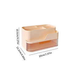 Desktop Storage Box with Compartment and Drawer - Multifunctional Organizer