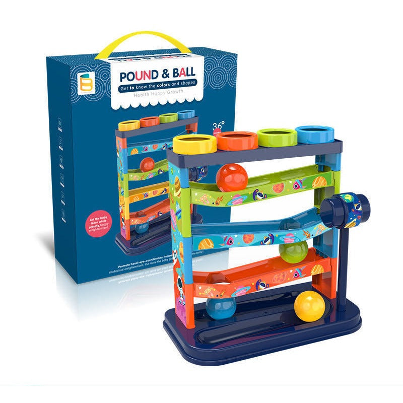 Colorful Rolling Ball Ramp Toy Set with 4 Balls for Children Montessori Toy
