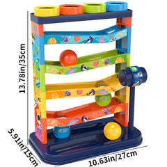 Colorful Rolling Ball Ramp Toy Set with 4 Balls for Children Montessori Toy