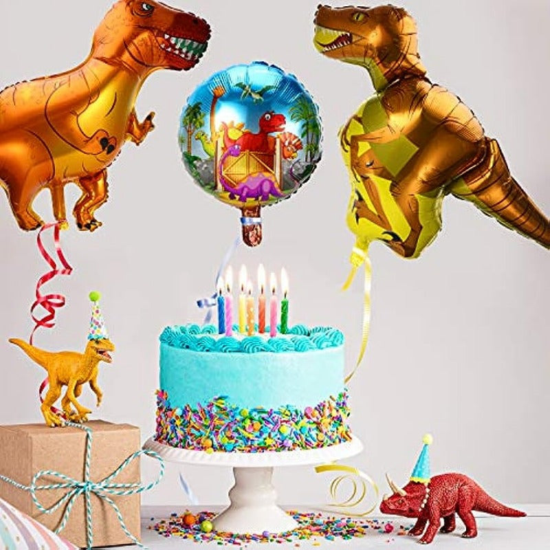 12pcs Dinosaur Foil Balloons for Jungle Theme Party